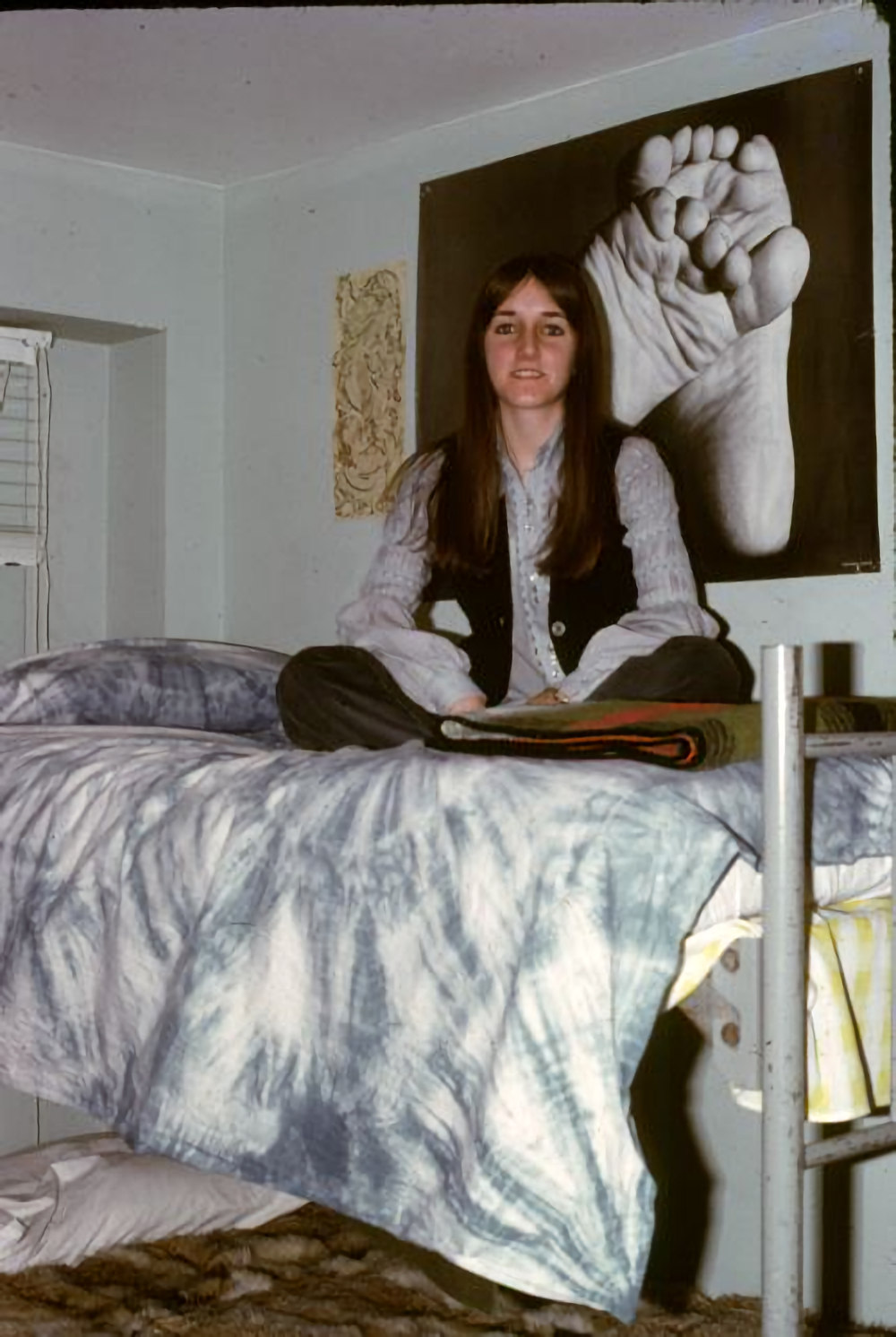 Another picture of Suzie in her dorm room 1972