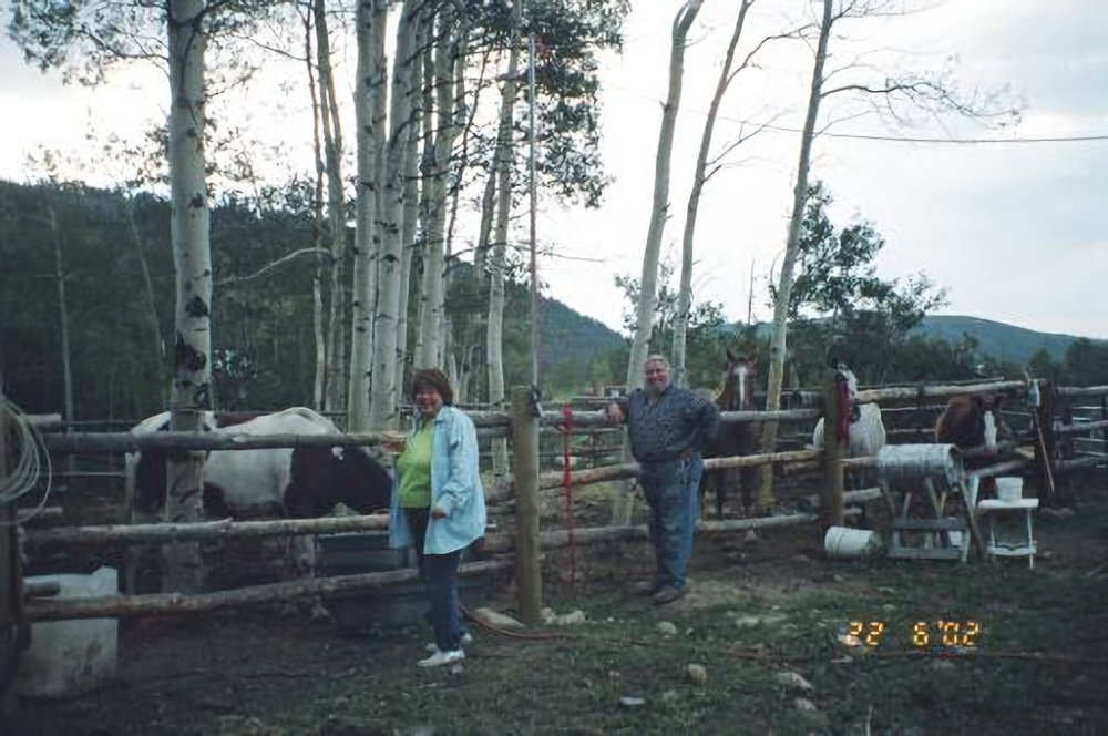 Gary and Vonetta at the horse corrals.